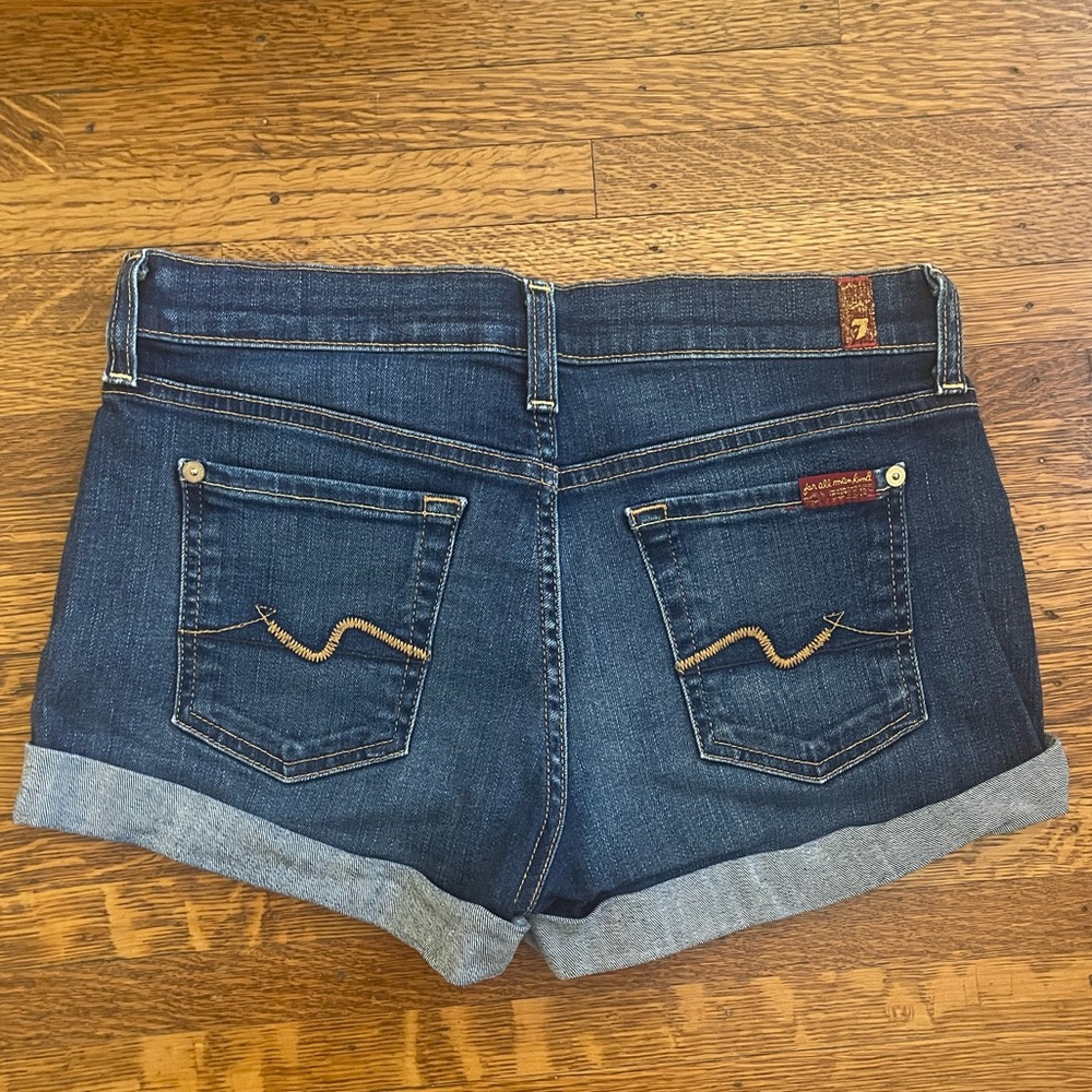7 for All Mankind Roll Up Short in Medium Timeless Blue